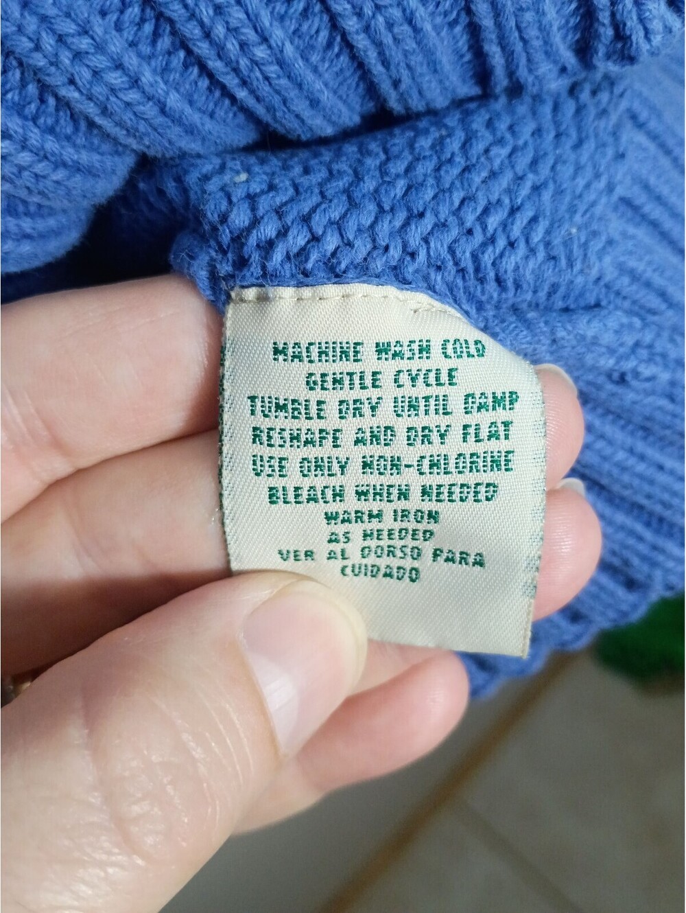 St. John's Bay Blue Cotton Tall Large Pullover Sweater - Picture 3 of 6